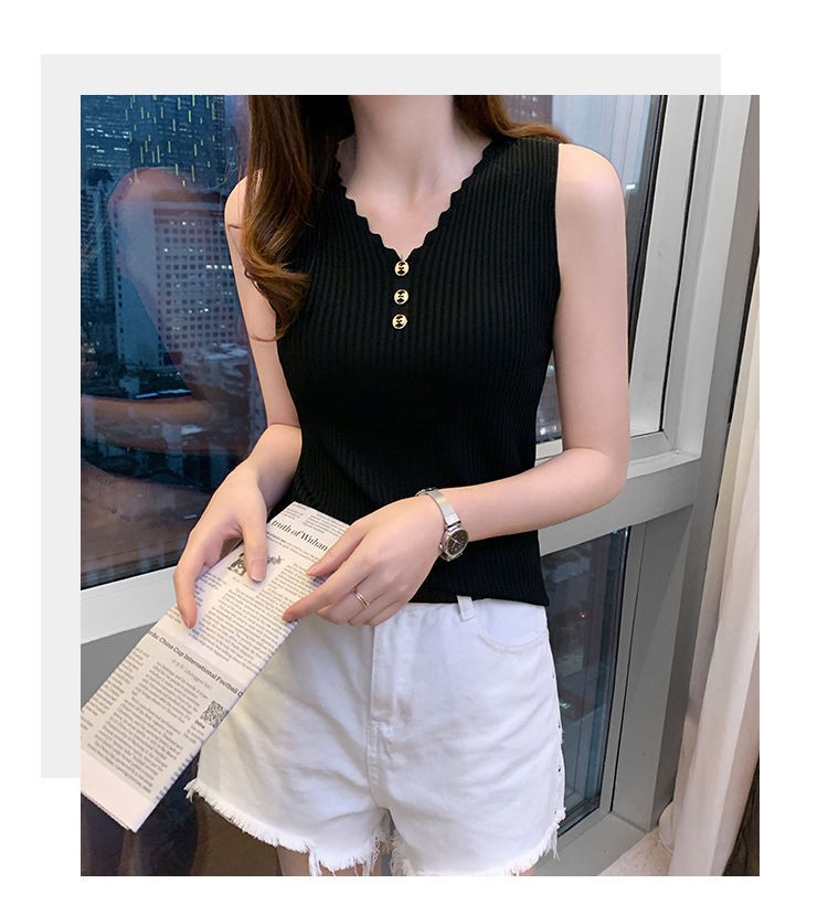 Plus size Button down tank top for summer girls with ice knit tops for everything Sexy V-neck T-shirt tops for girls Plus size Button down tank top for summer girls with ice knit tops for everything Sexy V-neck T-shirt tops for girls