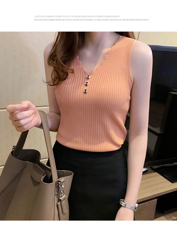 Plus size Button down tank top for summer girls with ice knit tops for everything Sexy V-neck T-shirt tops for girls Plus size Button down tank top for summer girls with ice knit tops for everything Sexy V-neck T-shirt tops for girls
