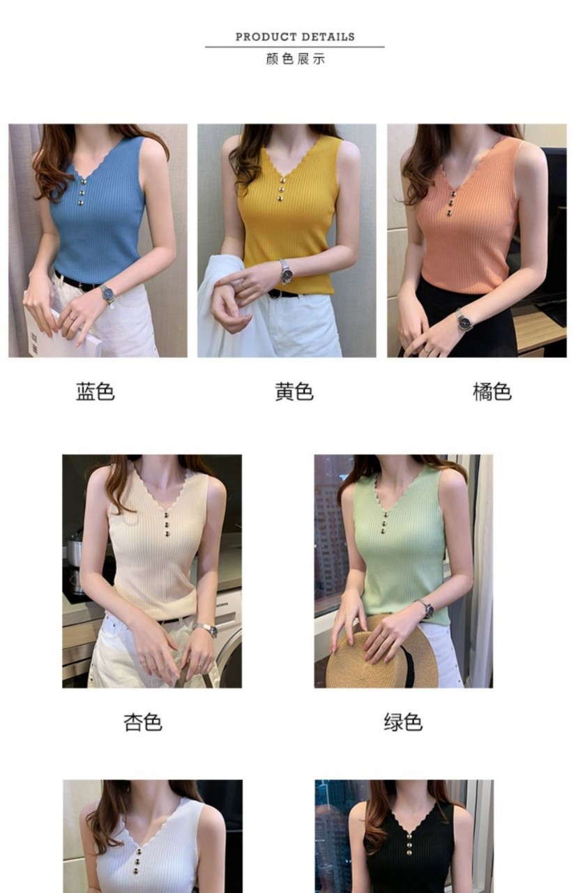 Plus size Button down tank top for summer girls with ice knit tops for everything Sexy V-neck T-shirt tops for girls Plus size Button down tank top for summer girls with ice knit tops for everything Sexy V-neck T-shirt tops for girls