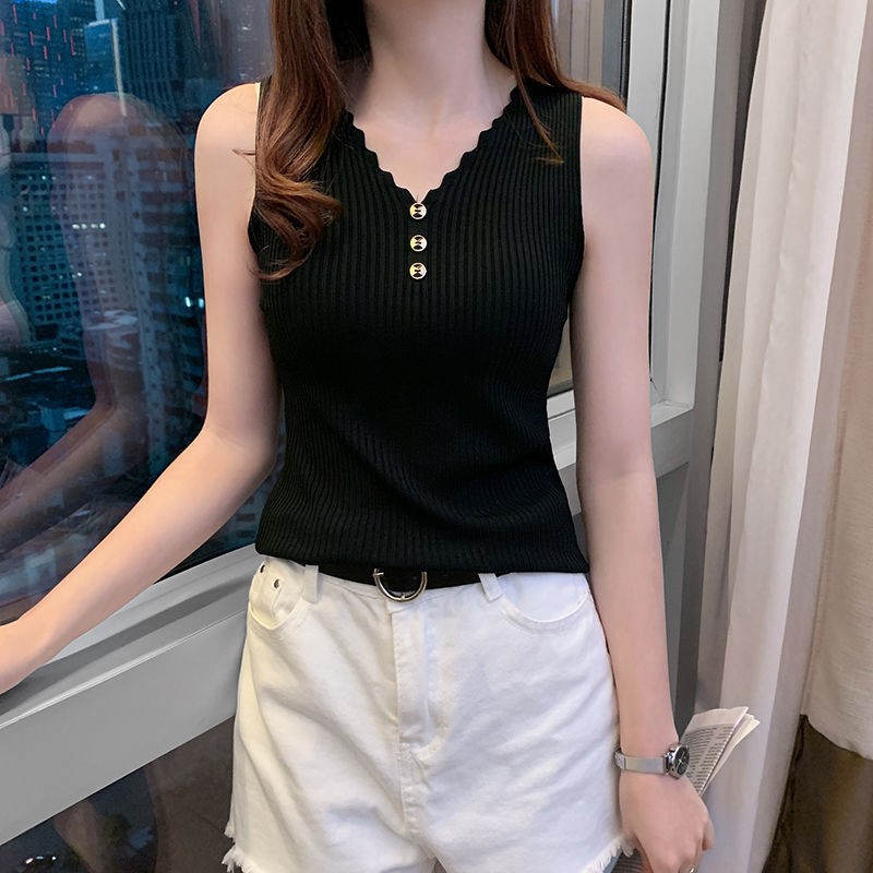 Plus size Button down tank top for summer girls with ice knit tops for everything Sexy V-neck T-shirt tops for girls Plus size Button down tank top for summer girls with ice knit tops for everything Sexy V-neck T-shirt tops for girls