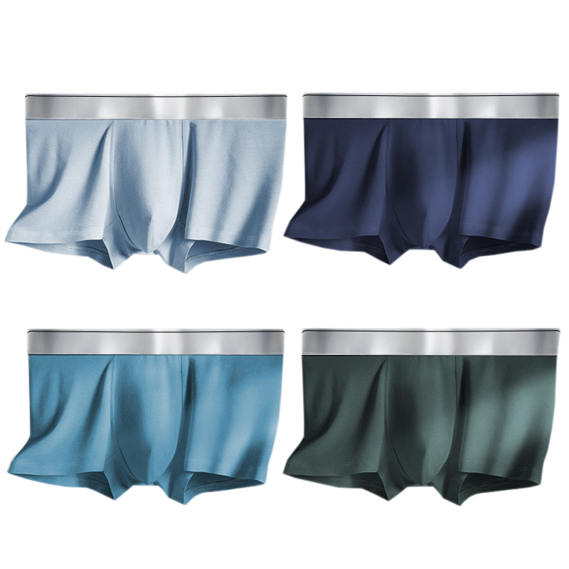Men&#039;s Underwear Boxers Summer Solid Color Breathable Ice Silk Shorts Thin Boxers Underwear Men