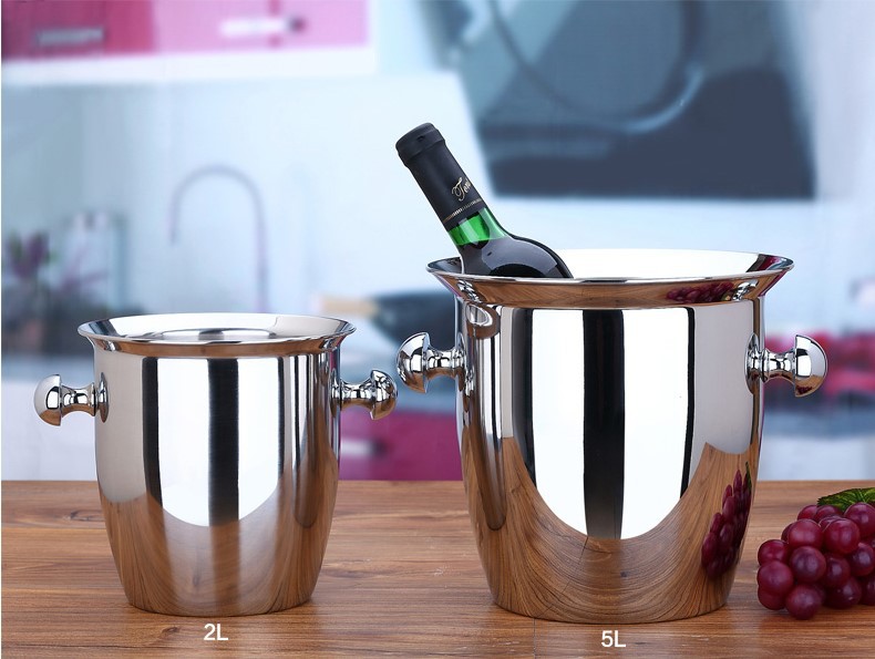 Stainless Steel Horn Champagne Bucket Hammer Pattern Champagne Barrel-Type Red Wine Barrel Hotel Bar KTV Ice Bucket Stainless Steel Horn Champagne Bucket Hammer Pattern Champagne Barrel-Type Red Wine Barrel Hotel Bar KTV Ice Bucket