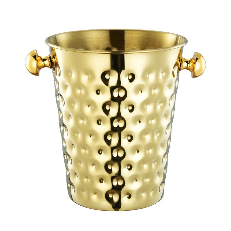Stainless Steel Horn Champagne Bucket Hammer Pattern Champagne Barrel-Type Red Wine Barrel Hotel Bar KTV Ice Bucket Stainless Steel Horn Champagne Bucket Hammer Pattern Champagne Barrel-Type Red Wine Barrel Hotel Bar KTV Ice Bucket