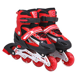 Wholesale Button Adjustable Adult Straight Row Rollerskate Aluminum Alloy Bracket the Skating Shoes Boys and Girls Roller Skates Wholesale Button Adjustable Adult Straight Row Rollerskate Aluminum Alloy Bracket the Skating Shoes Boys and Girls Roller Skates