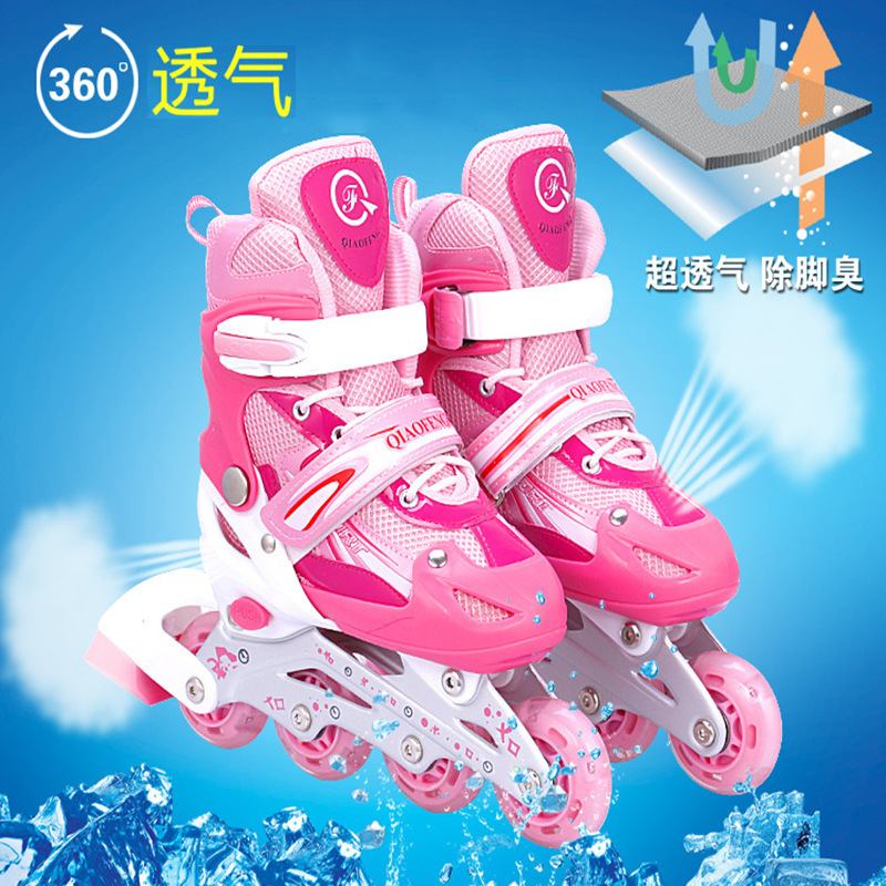 Full Flash Children the Skating Shoes Adult Speed Skating Skates Factory Wholesale Qfenc PVC Super Smooth Roller Skates