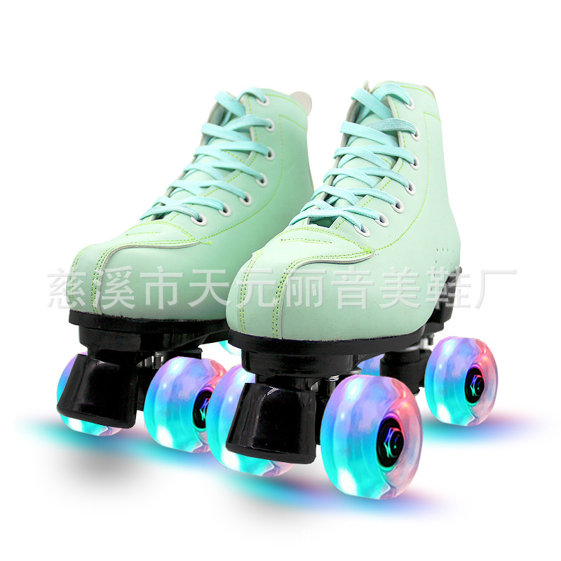Adult Double Row the Skating Shoes Children Four Skates Adult Men and Women Roller Skates Double Row Wheel Roller Skates Flash