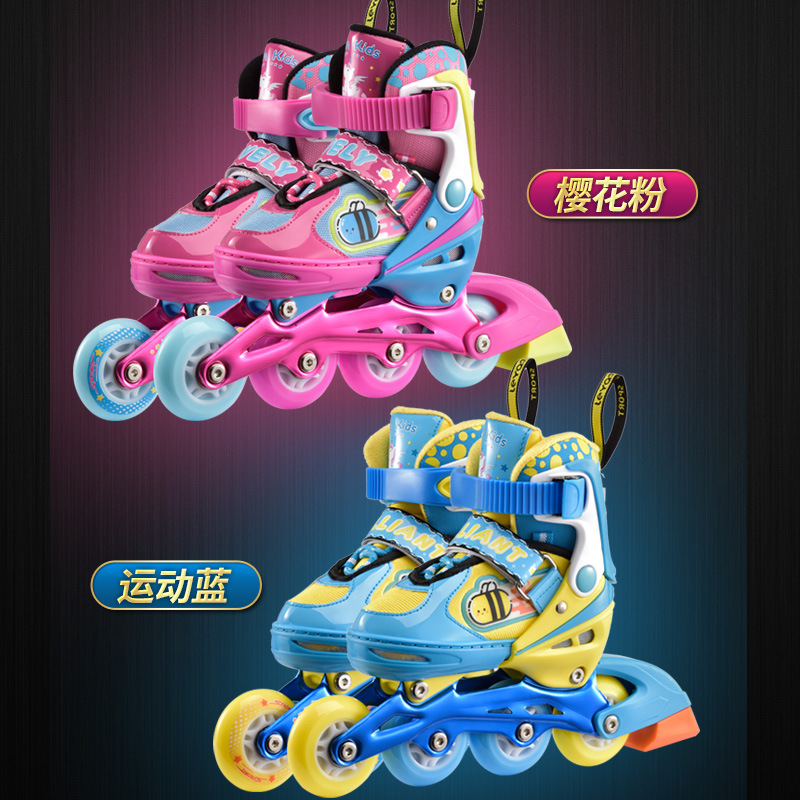 Skates Flash Children Beginners Roller Skating Inline Wheel Roller Skates Children Full Set Student Beginner Male and Female