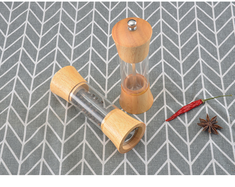 Oak Acrylic Transparent 6-Inch Oak Pepper Mill Sichuan Peppercorn and Pepper Grinder Multi-Purpose Seasoning Bottle Kitchen Tools Oak Acrylic Transparent 6-Inch Oak Pepper Mill Sichuan Peppercorn and Pepper Grinder Multi-Purpose Seasoning Bottle Kitchen Tools