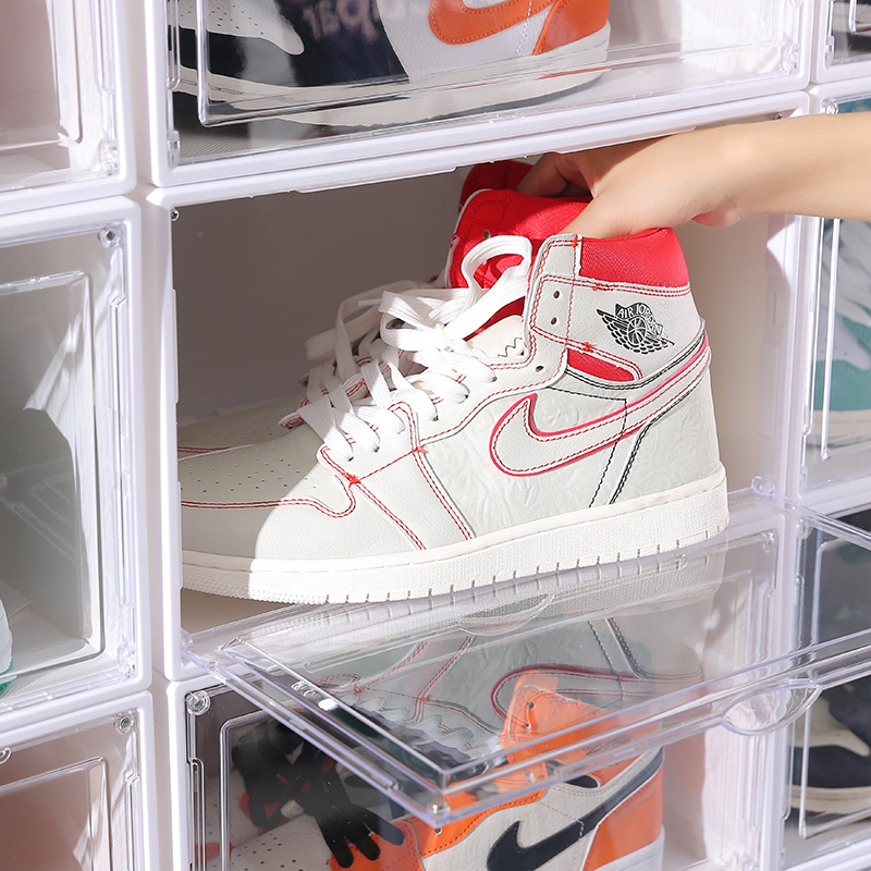 Magnetic Shoe Box High-TopShoes Storage Box Basketball Shoes Dustproof Shoe Cabinet Transparent Plastic Acrylic Internet