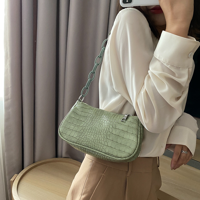 Milk Tea Color Acrylic Underarm Bag Baguette Bag Women&#039;s Bag New Fashion Retro Handbag Shoulder Bag