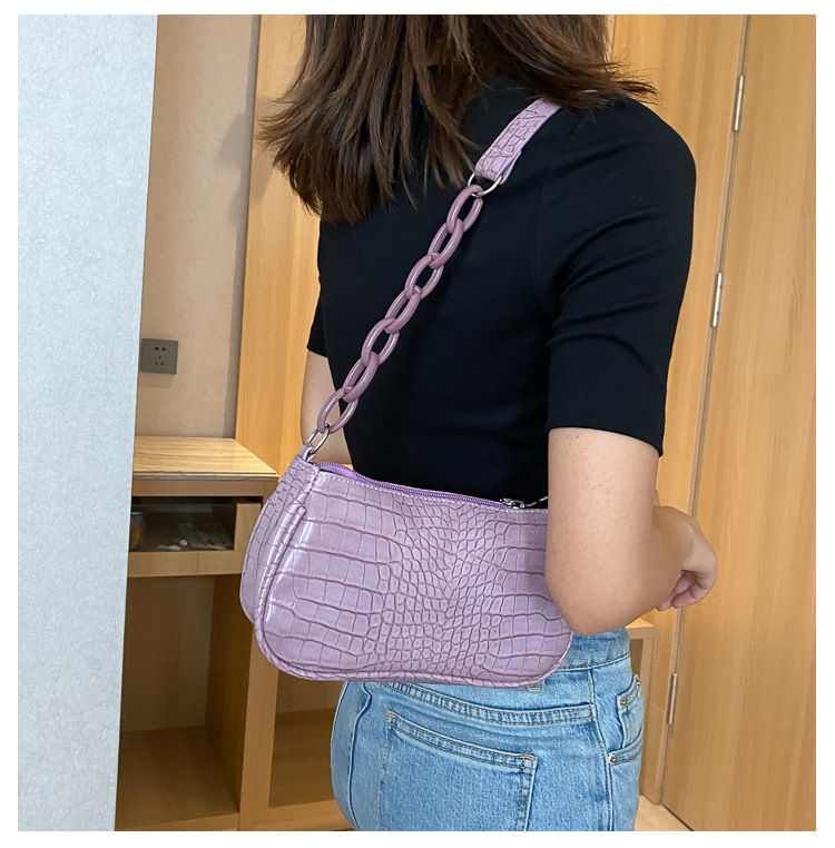 Milk Tea Color Acrylic Underarm Bag Baguette Bag Women's Bag New Fashion Retro Handbag Shoulder Bag