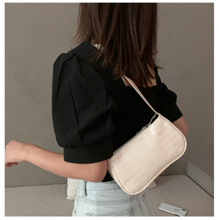 Milk Tea Color Acrylic Underarm Bag Baguette Bag Women's Bag New Fashion Retro Handbag Shoulder Bag