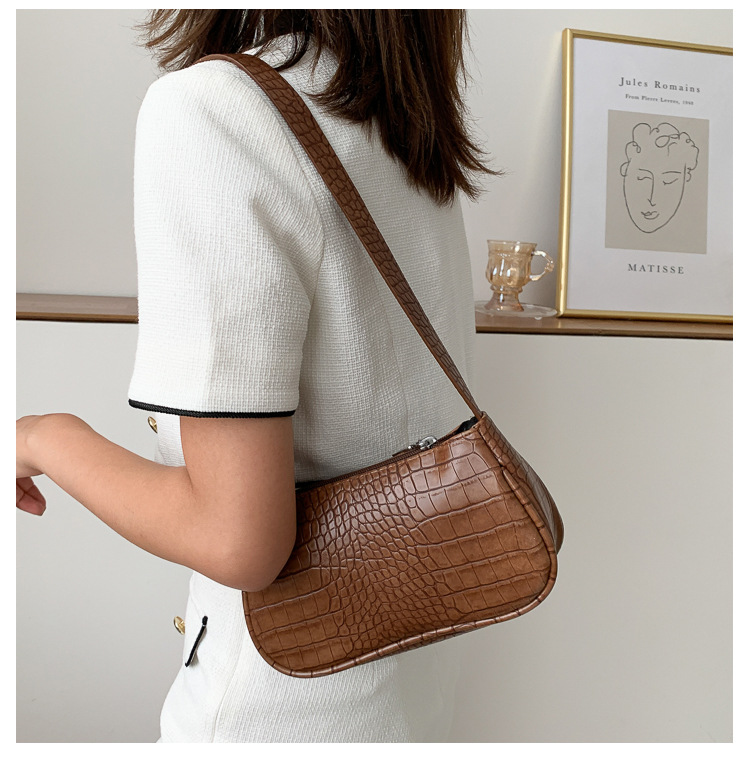 Milk Tea Color Acrylic Underarm Bag Baguette Bag Women's Bag New Fashion Retro Handbag Shoulder Bag