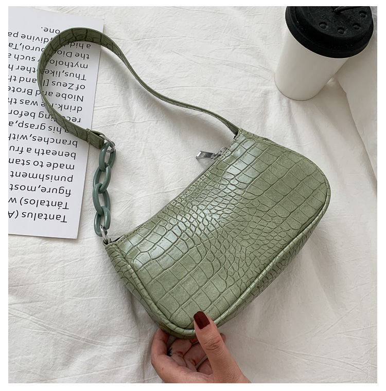 Milk Tea Color Acrylic Underarm Bag Baguette Bag Women's Bag New Fashion Retro Handbag Shoulder Bag