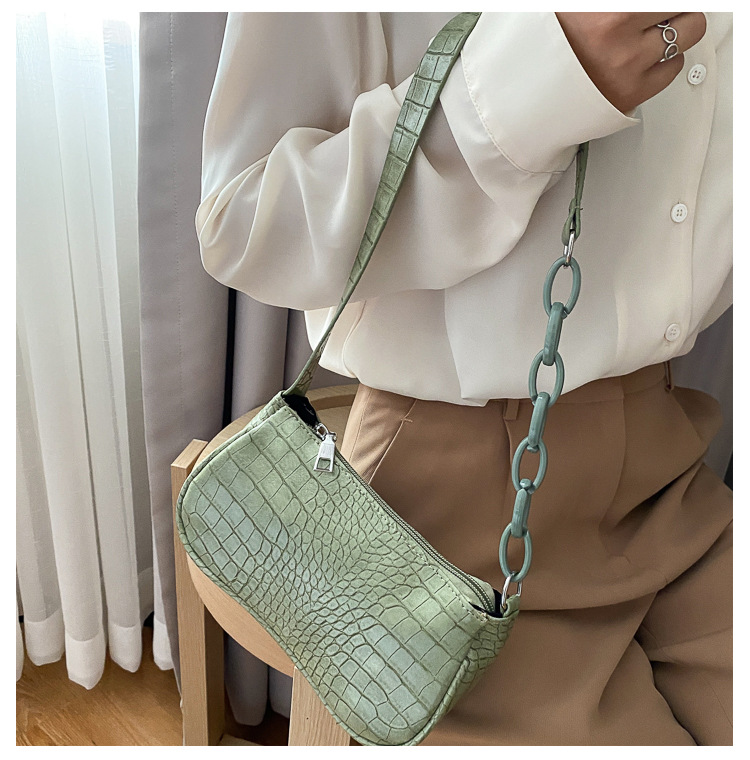 Milk Tea Color Acrylic Underarm Bag Baguette Bag Women's Bag New Fashion Retro Handbag Shoulder Bag