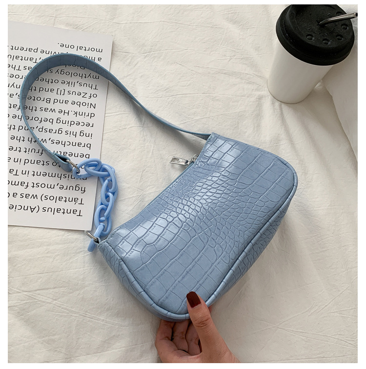 Milk Tea Color Acrylic Underarm Bag Baguette Bag Women's Bag New Fashion Retro Handbag Shoulder Bag
