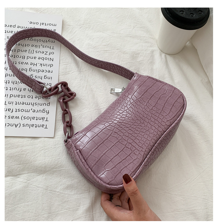 Milk Tea Color Acrylic Underarm Bag Baguette Bag Women's Bag New Fashion Retro Handbag Shoulder Bag