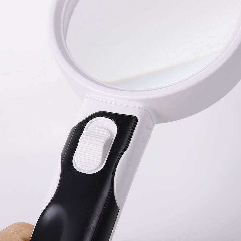 Handheld 77390b HD High Power 5 Times Double Acrylic Lens Elderly Reading LED Light Magnifying Glass