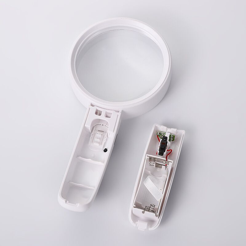 Handheld 77390b HD High Power 5 Times Double Acrylic Lens Elderly Reading LED Light Magnifying Glass