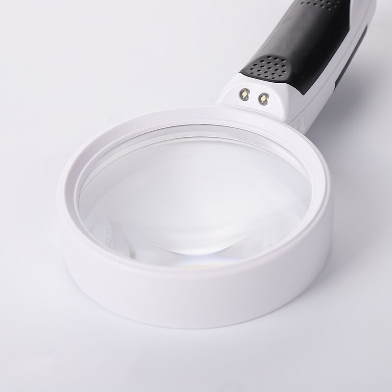 Handheld 77390b HD High Power 5 Times Double Acrylic Lens Elderly Reading LED Light Magnifying Glass
