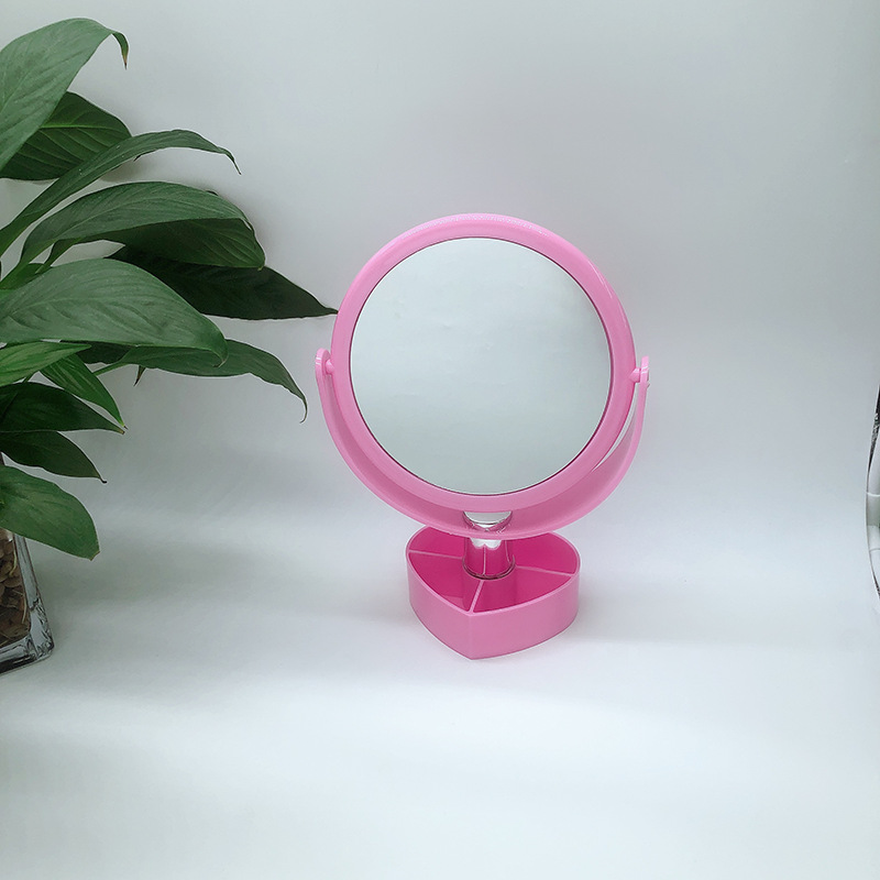 Transparent Table Mirror Korean Style Acrylic Girl Heart Ins Base Double-Sided Love Makeup Mirror