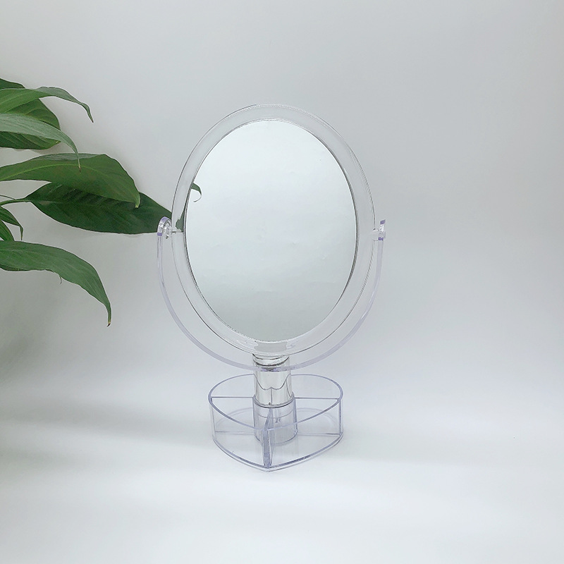 Transparent Table Mirror Korean Style Acrylic Girl Heart Ins Base Double-Sided Love Makeup Mirror