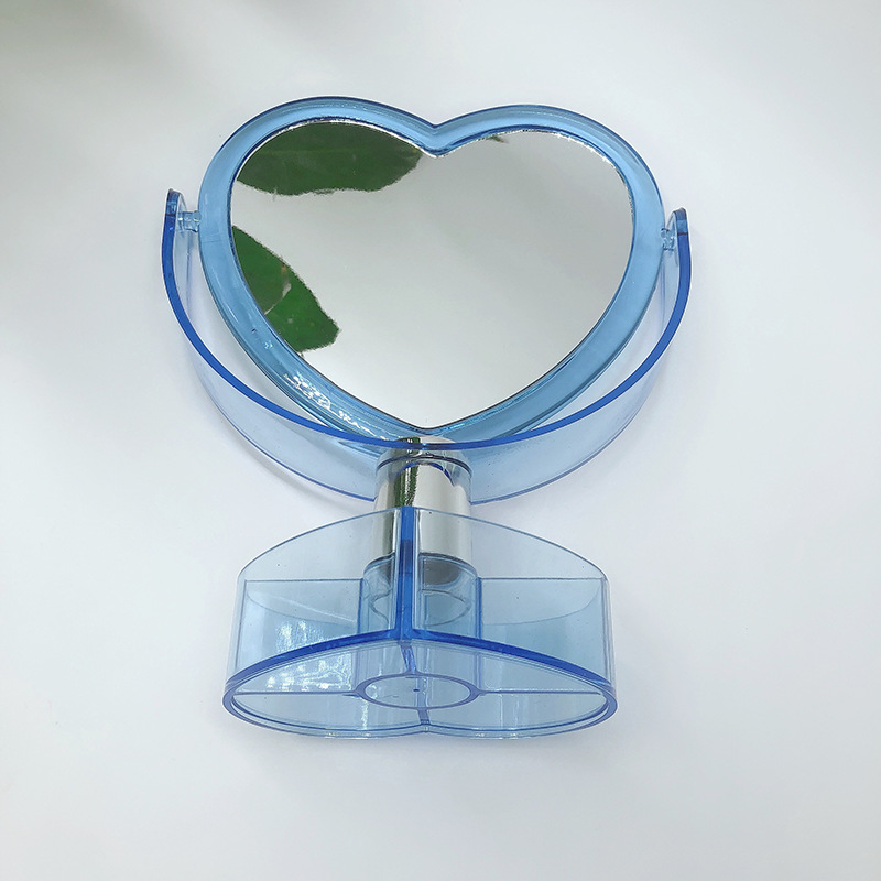Transparent Table Mirror Korean Style Acrylic Girl Heart Ins Base Double-Sided Love Makeup Mirror