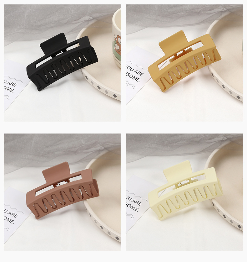 New Frosted Acrylic Square Large Size Shark Grip Simple Updo Hair Accessories Women's Japanese and Korean Bath Hair Claws Hairpin