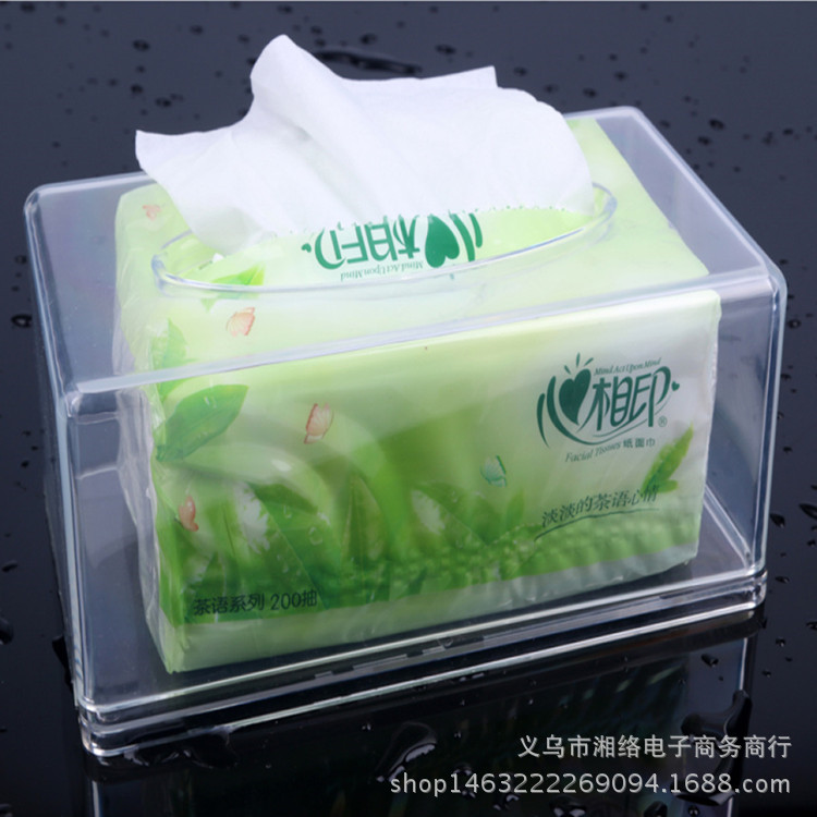 European-Style Hotel Supplies KTV Creative Rectangle Transparent Acrylic Tissue Box Car Paper Box