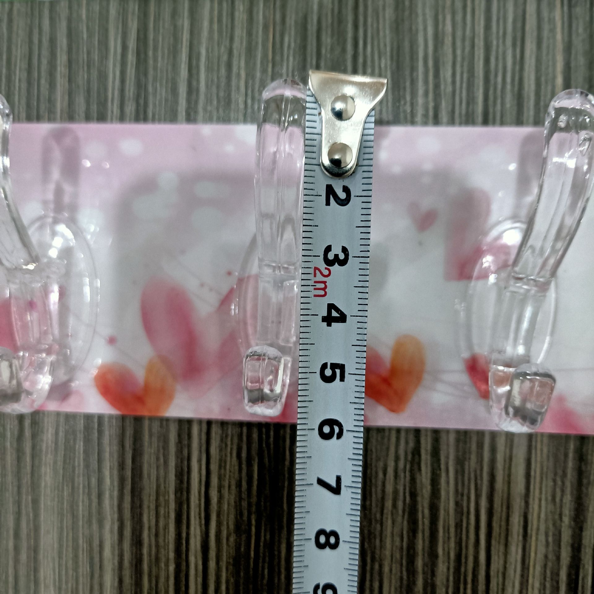 6 PCs with Row Sticky Hook 6 PCs with Coat Hook Plastic Acrylic Hook Adhesive Hook Punch-Free Home 2 Yuan Supply