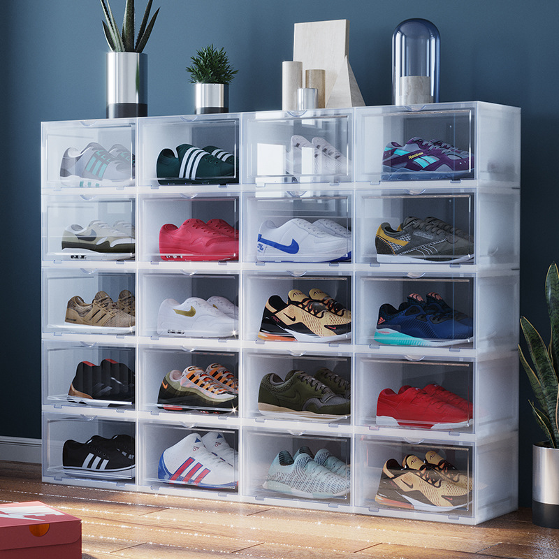 Transparent Plastic Shoe Box Shoes Storage Dustproof Shoes Storage Box Shoe Box Flip Acrylic Sneakers Storage Box