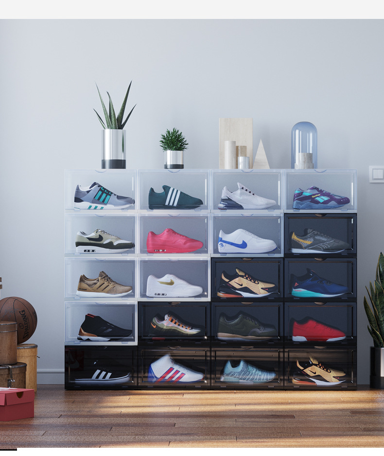 Transparent Plastic Shoe Box Shoes Storage Dustproof Shoes Storage Box Shoe Box Flip Acrylic Sneakers Storage Box