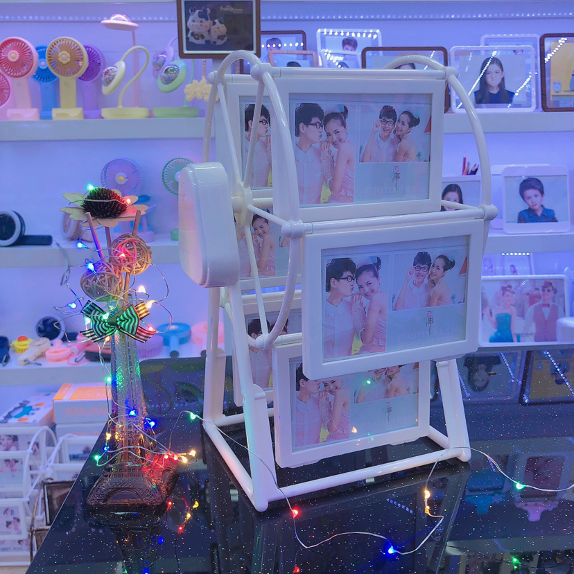 Haotao Photo Frame Ht8888 Flat White Ferris Wheel 5-Inch 6-Frame (Music)