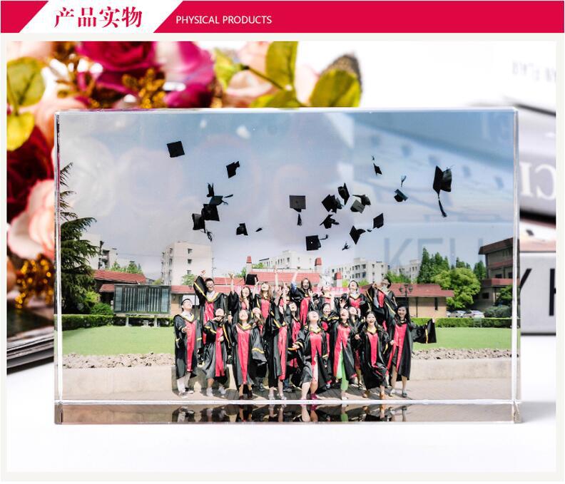 Creative Customization Student Party School Army Souvenir Crystal Photo Frame High-End Crystal Gift Photo Customization