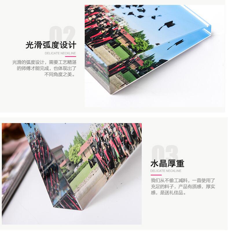 Creative Customization Student Party School Army Souvenir Crystal Photo Frame High-End Crystal Gift Photo Customization