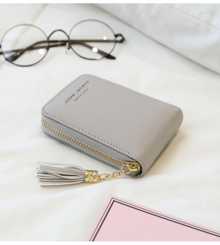 2021 New Accordion Zipper Card Holder Card Case Women Multiple Card Slots Tassel Mini Purse 2021 New Accordion Zipper Card Holder Card Case Women Multiple Card Slots Tassel Mini Purse
