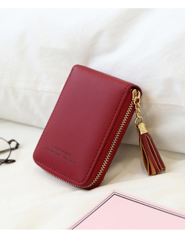 2021 New Accordion Zipper Card Holder Card Case Women Multiple Card Slots Tassel Mini Purse 2021 New Accordion Zipper Card Holder Card Case Women Multiple Card Slots Tassel Mini Purse