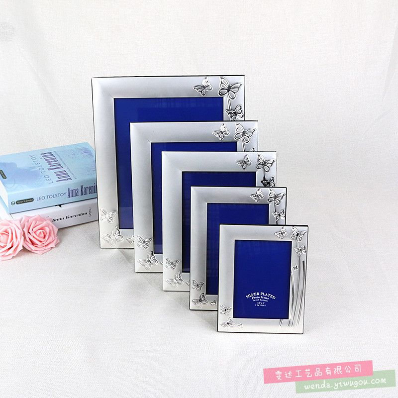 Fashion gift photo frame Home Furnishing silver metal and office decoration