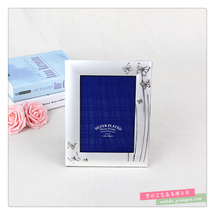 Fashion gift photo frame Home Furnishing silver metal and office decoration