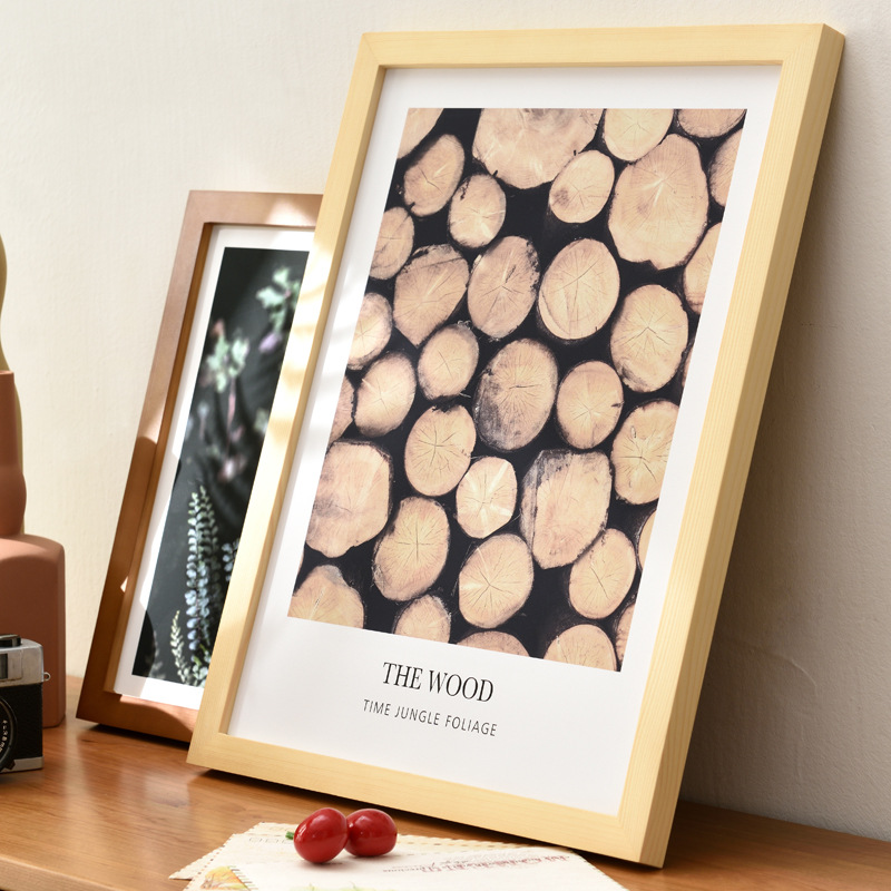 Solid Wood Photo Frame Mounting Creative Picture Frame Wall Hanging and Table Decoration A4-Inch A3 4 Open 8K Album Photo Customization Photo Frame Wooden