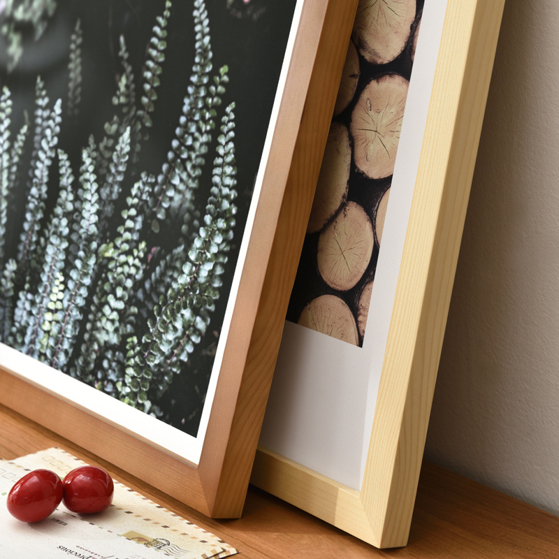 Solid Wood Photo Frame Mounting Creative Picture Frame Wall Hanging and Table Decoration A4-Inch A3 4 Open 8K Album Photo Customization Photo Frame Wooden