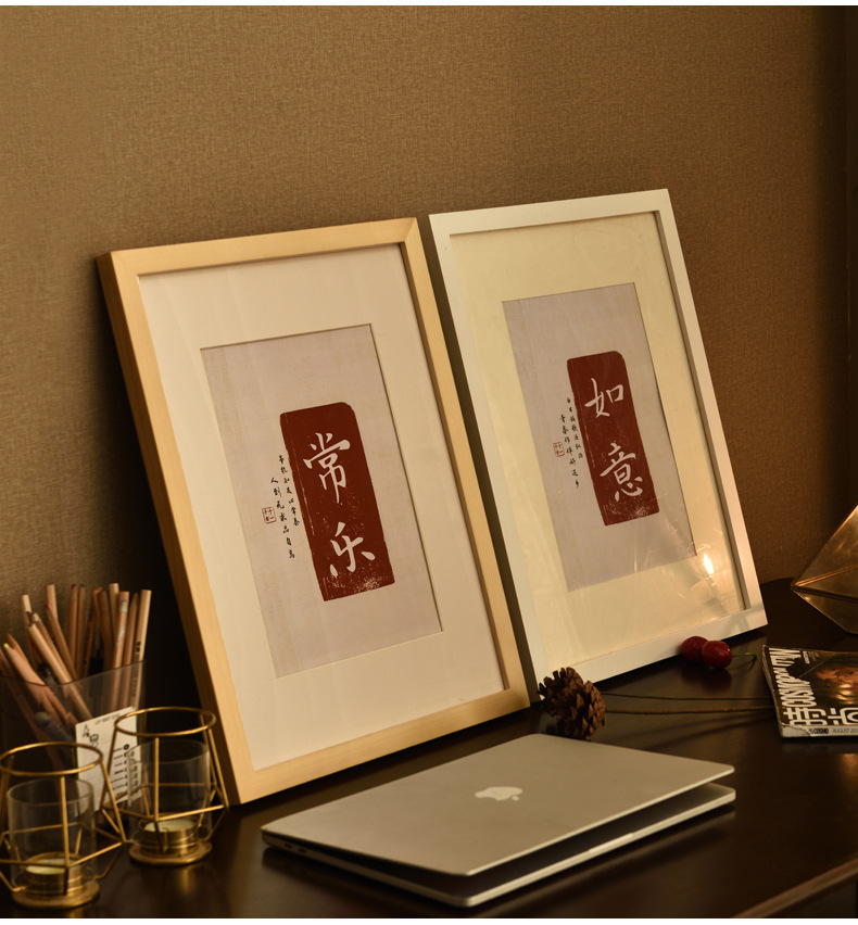 Solid Wood Photo Frame Mounting Creative Picture Frame Wall Hanging and Table Decoration A4-Inch A3 4 Open 8K Album Photo Customization Photo Frame Wooden