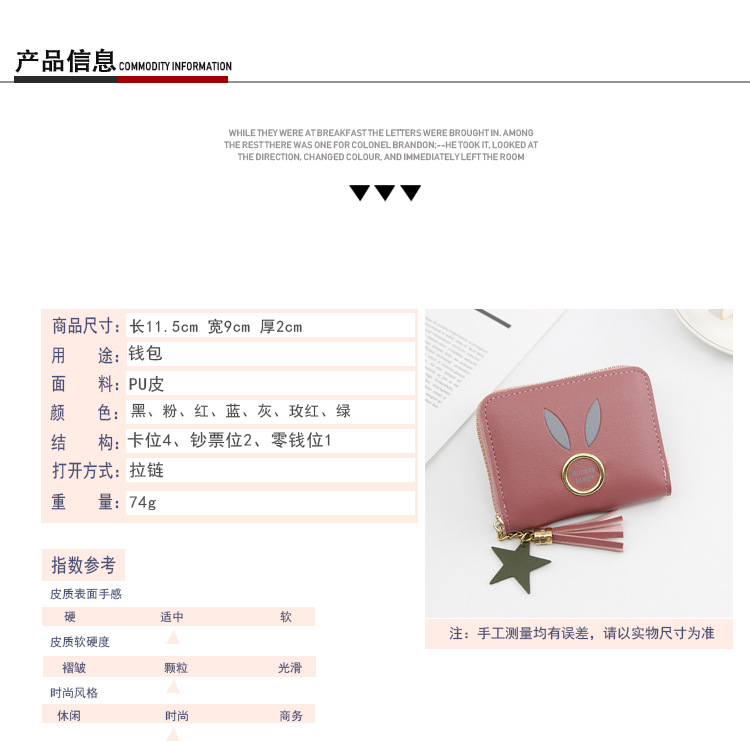 New Fashion Women's Zipper Short Clutch Dark Cell Card Position Personal Coin Purse Women's Wallet Card Holder Card Case New Fashion Women's Zipper Short Clutch Dark Cell Card Position Personal Coin Purse Women's Wallet Card Holder Card Case