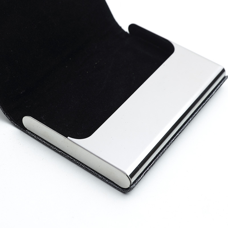 Stainless steel PU card clip metal card case aluminum alloy creative card clip business gift custom LOGO box