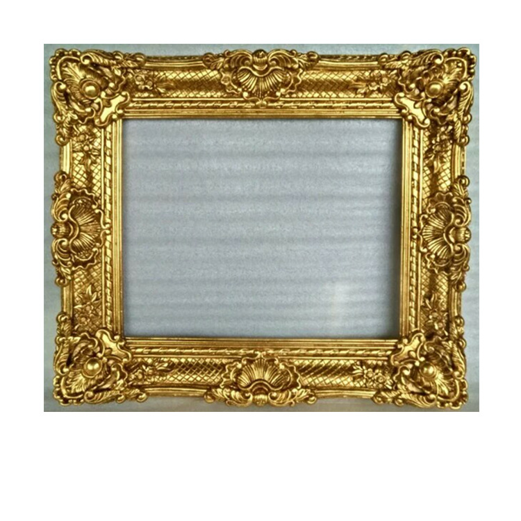 European-Style Canvas Frame Large Wedding Wedding Props Carved Vintage Photo Studio Background KTV Decorative Wall-Mounted Photo Frame Resin