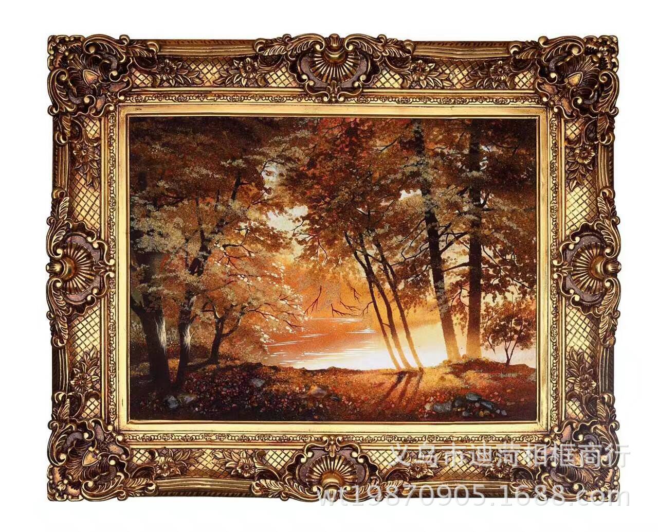 European-Style Canvas Frame Large Wedding Wedding Props Carved Vintage Photo Studio Background KTV Decorative Wall-Mounted Photo Frame Resin