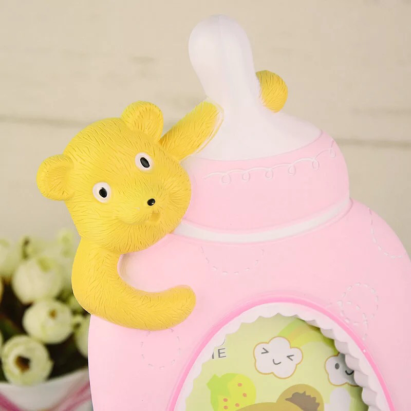 Haotao Photo Frame HT-LM7444 Painted Feeding Bottle Bear 6-Inch (2 Colors)