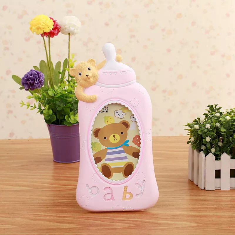 Haotao Photo Frame HT-LM7444 Painted Feeding Bottle Bear 6-Inch (2 Colors)