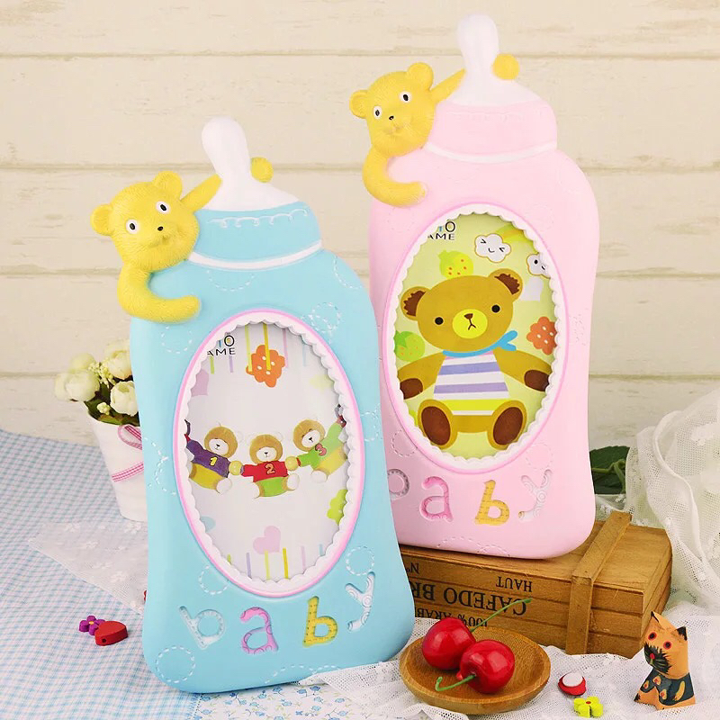 Haotao Photo Frame HT-LM7444 Painted Feeding Bottle Bear 6-Inch (2 Colors)
