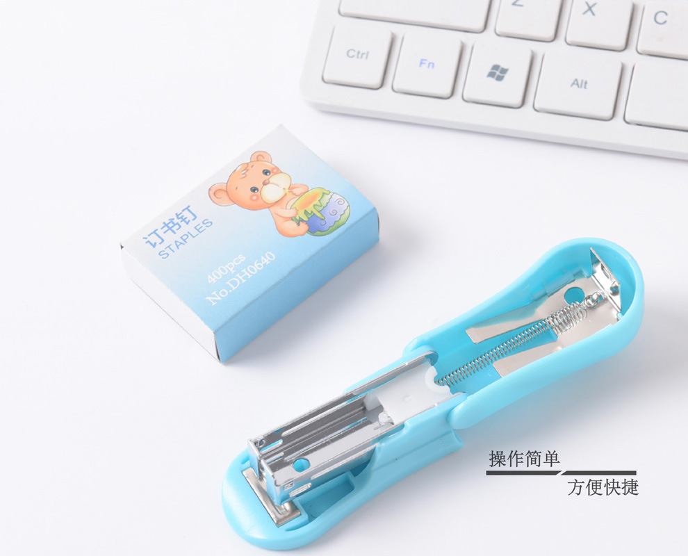 Jujia Stationery Mini Stapler Kit Student Cartoon Small Stapler Office Stationery Stapler
